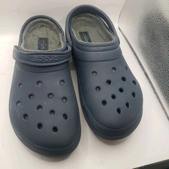 Crocs Mens Classic Lined Blue Round Toe Slip On Clog Shoes Size 13 - Picture 5 of 9